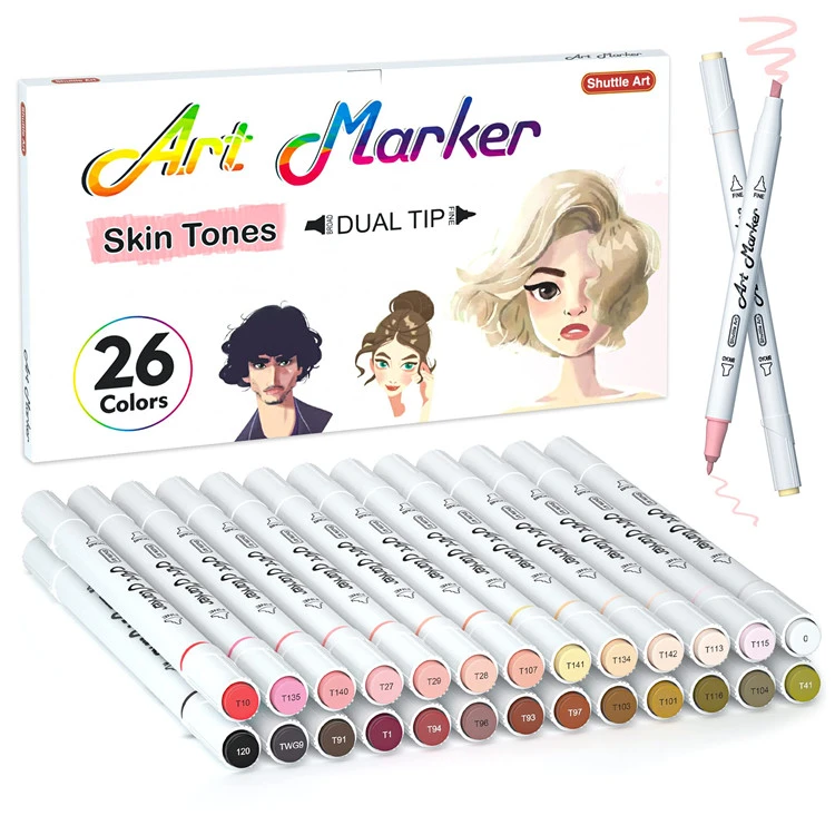 Pennarelli artistici per capelli e tonalità della pelle a 26 colori