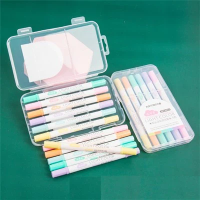 6 evidenziatori a doppia punta in colori pastello